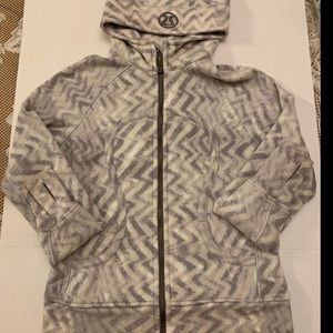 Lululemon Grey & White Scuba Jacket, Sz 12